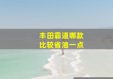 丰田霸道哪款比较省油一点