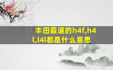 丰田霸道的h4f,h4l,l4l都是什么意思