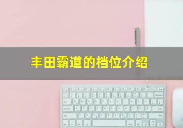 丰田霸道的档位介绍