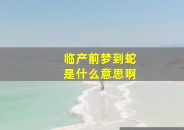 临产前梦到蛇是什么意思啊