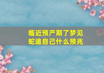 临近预产期了梦见蛇追自己什么预兆