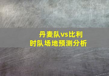 丹麦队vs比利时队场地预测分析