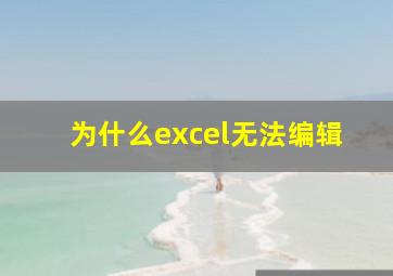 为什么excel无法编辑