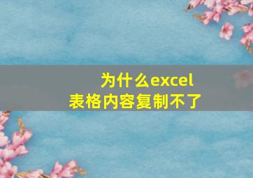 为什么excel表格内容复制不了