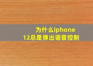 为什么iphone12总是弹出语音控制