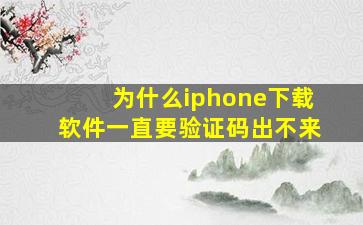 为什么iphone下载软件一直要验证码出不来