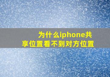 为什么iphone共享位置看不到对方位置