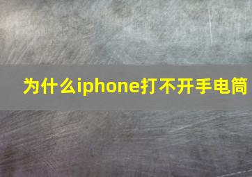 为什么iphone打不开手电筒