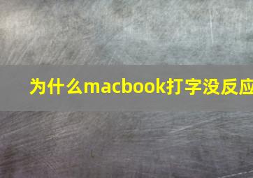 为什么macbook打字没反应