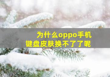 为什么oppo手机键盘皮肤换不了了呢