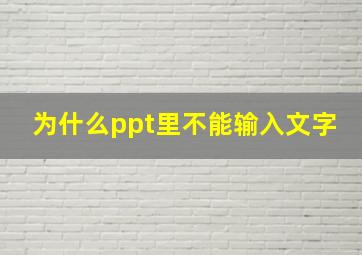 为什么ppt里不能输入文字