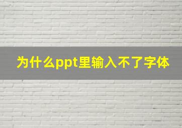 为什么ppt里输入不了字体