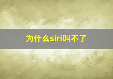 为什么siri叫不了