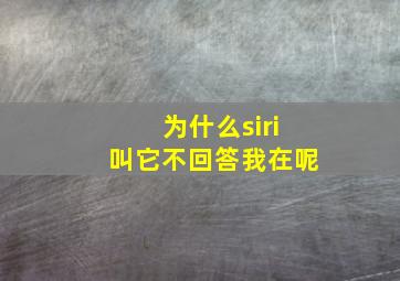 为什么siri叫它不回答我在呢