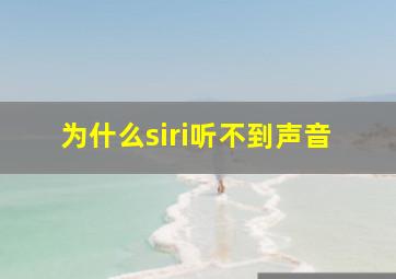 为什么siri听不到声音