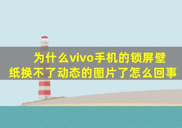 为什么vivo手机的锁屏壁纸换不了动态的图片了怎么回事