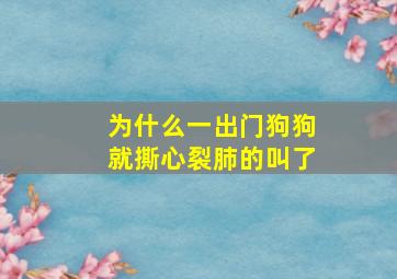 为什么一出门狗狗就撕心裂肺的叫了