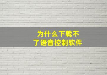 为什么下载不了语音控制软件