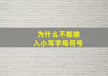 为什么不能输入小写字母符号