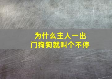 为什么主人一出门狗狗就叫个不停