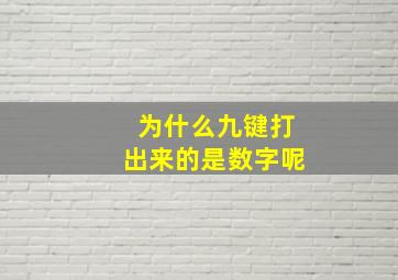 为什么九键打出来的是数字呢