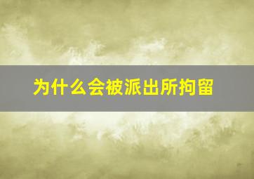 为什么会被派出所拘留