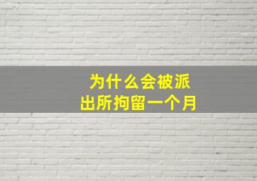 为什么会被派出所拘留一个月