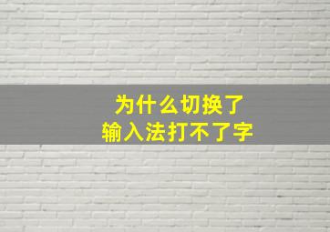 为什么切换了输入法打不了字