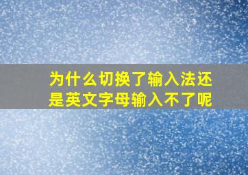 为什么切换了输入法还是英文字母输入不了呢