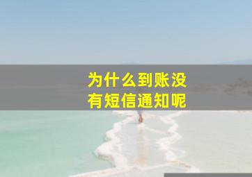 为什么到账没有短信通知呢