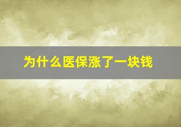 为什么医保涨了一块钱