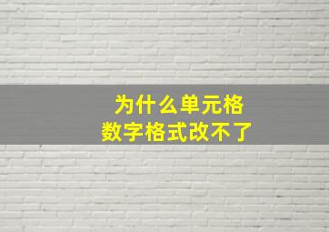 为什么单元格数字格式改不了