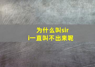 为什么叫siri一直叫不出来呢