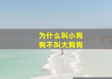 为什么叫小狗狗不叫大狗狗