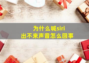 为什么喊siri出不来声音怎么回事