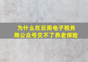 为什么在云南电子税务局公众号交不了养老保险