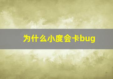 为什么小度会卡bug