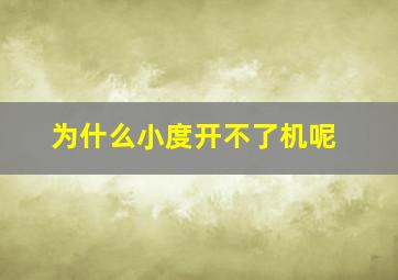 为什么小度开不了机呢