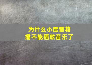 为什么小度音箱播不能播放音乐了