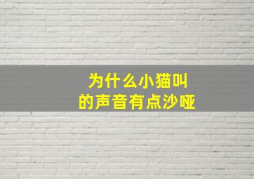 为什么小猫叫的声音有点沙哑