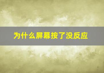 为什么屏幕按了没反应