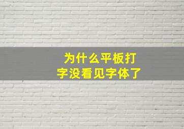 为什么平板打字没看见字体了