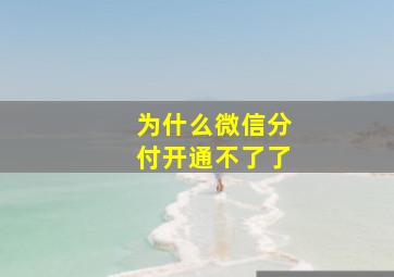 为什么微信分付开通不了了