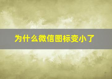 为什么微信图标变小了