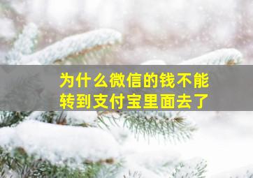 为什么微信的钱不能转到支付宝里面去了