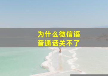 为什么微信语音通话关不了