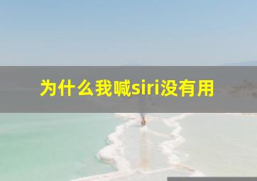 为什么我喊siri没有用