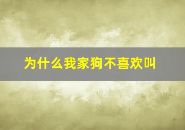 为什么我家狗不喜欢叫