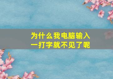 为什么我电脑输入一打字就不见了呢