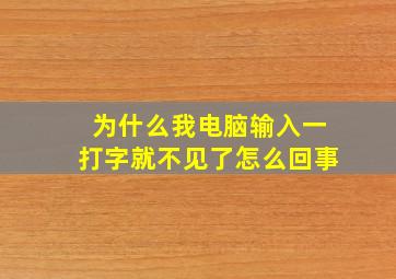 为什么我电脑输入一打字就不见了怎么回事